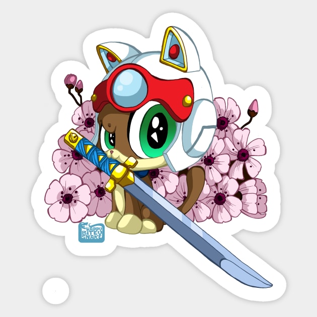 Samurai Pizza Kitten- Speedy Sticker by Happy Bitey Snake